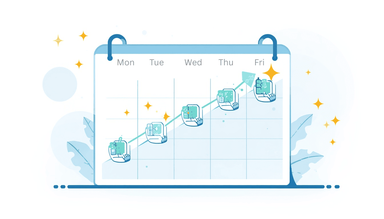 Two week touch typing practice plan calendar for beginners